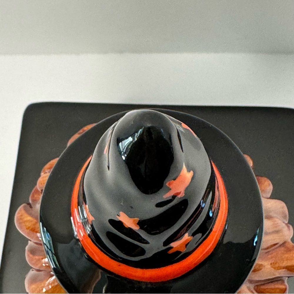 Pacific Rim Vintage Halloween Witch Clown Ceramic Covered Treat Jar Candy Box - Picture 15 of 16